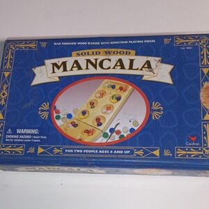 Solid Wood Mancala Game - Blue and Multicolor